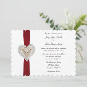 Einladung von Unicorn Red Lace Wedding (Stehend Vorderseite)