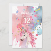 Einladung von Unicorn Retro (Vorderseite)