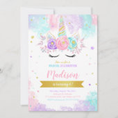 Einladung von Unicorn zum Geburtstag (Vorderseite)