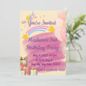 Einladung von Unicorn zum Geburtstag (Stehend Vorderseite)