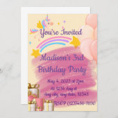 Einladung von Unicorn zum Geburtstag (Vorne/Hinten)