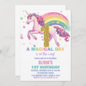 Einladung von Unicorn zum Geburtstag (Vorne/Hinten)