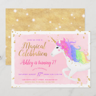 Einladung von Unicorn zum Geburtstag | Magisches R