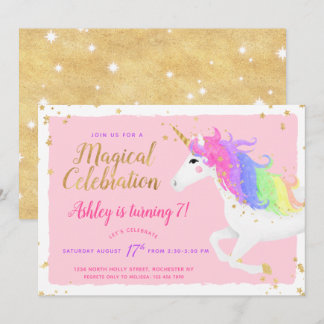Einladung von Unicorn zum Geburtstag | Magisches R