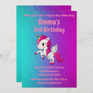 Einladung von Unicorn zum Geburtstag - Super Niedl