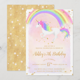 Einladung von Unicorn zum Geburtstag | Zaubergolde