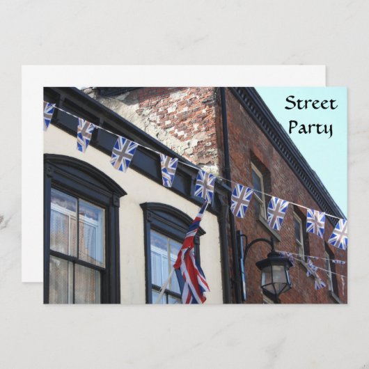 Einladung von Union Jack Buntings (Vorne/Hinten)