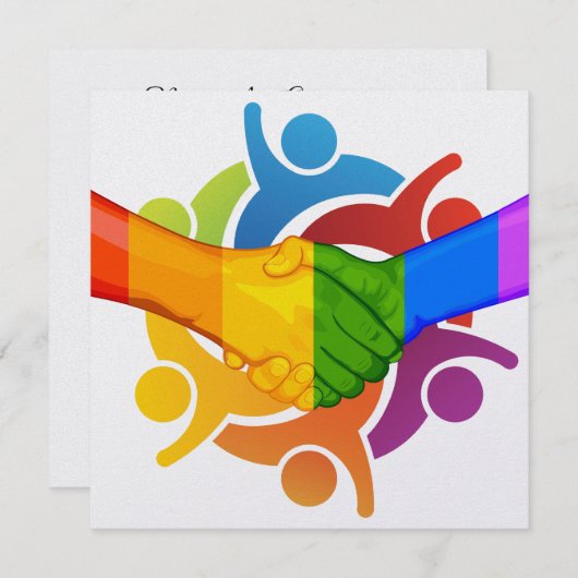 Einladung von Unity 2 Regenbogen-Händen (Vorne/Hinten)