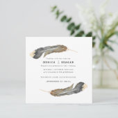 Einladung von Urban Feather Wedding (Stehend Vorderseite)