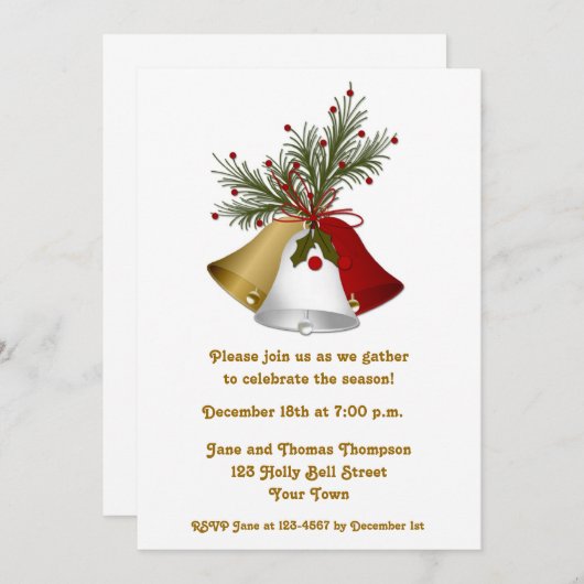 Einladung von Urlaubsglocken (Vorne/Hinten)