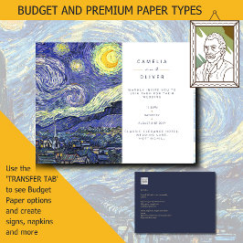 Einladung von Van Gough Starry Night Wedding Postkarte