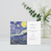 Einladung von Van Gough Starry Night Wedding Postkarte (Stehend Vorderseite)
