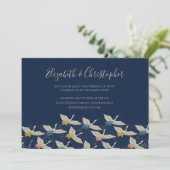 Einladung von Vintag Blue Crane (Stehend Vorderseite)