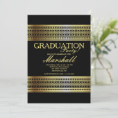 Einladung von Vintag Gold Abschluss (Stehend Vorderseite)