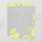 Einladung von Vintagen Blume, Hochzeiten gelb (Vorne/Hinten)