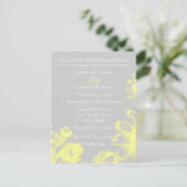 Einladung von Vintagen Blume, Hochzeiten gelb (Stehend Vorderseite)