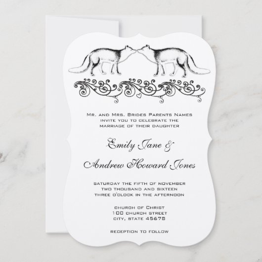 Einladung von Vintagen Füchsen (Vorderseite)