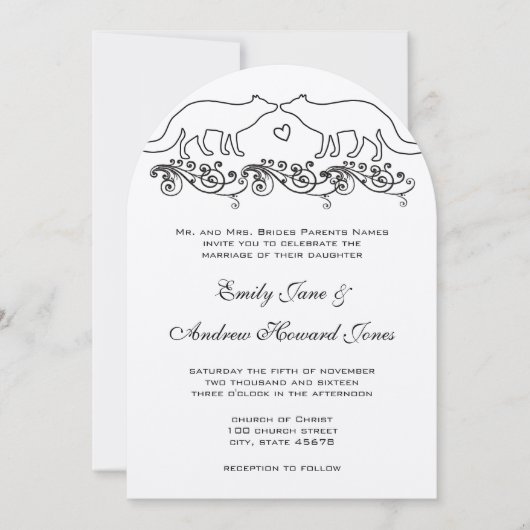 Einladung von Vintagen Füchsen (Vorderseite)