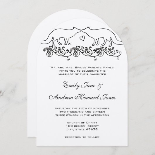 Einladung von Vintagen Füchsen (Vorne/Hinten)