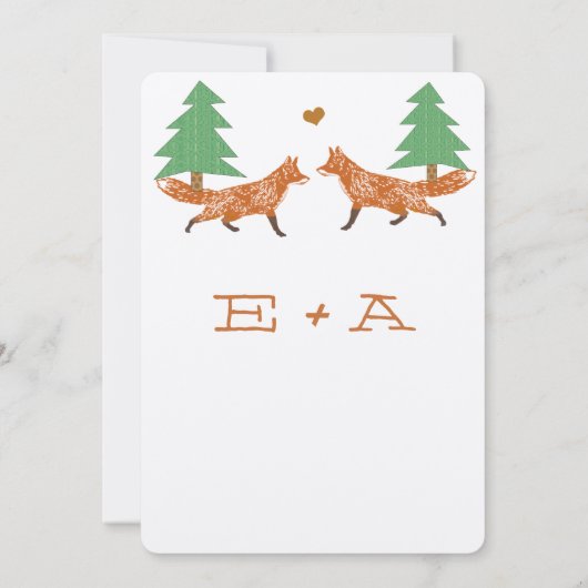 Einladung von Vintagen Füchsen (Rückseite)