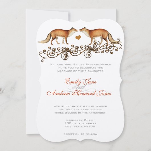 Einladung von Vintagen Füchsen (Vorderseite)