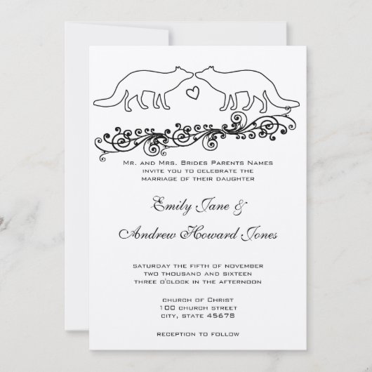 Einladung von Vintagen Füchsen (Vorderseite)