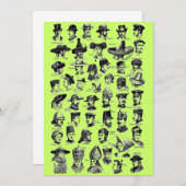 Einladung von Vintagen Hasen (Vorne/Hinten)