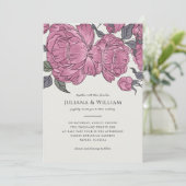 Einladung von Vintagen Peonies (Stehend Vorderseite)