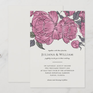 Einladung von Vintagen Peonies