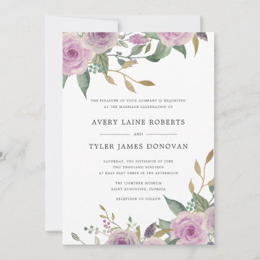 Einladung von Violet & Sage Wedding (Vorderseite)