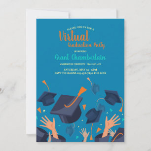 Einladung von Virtual Hat Toss Graduation Party