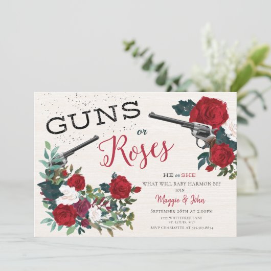 Einladung von Waffen oder Rose (Stehend Vorderseite)