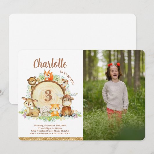 Einladung von Waldland-Foto (Vorne/Hinten)