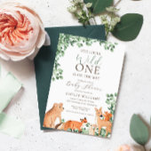 Einladung von Waldtieren mit White Baby Dusche