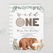 Einladung von Waldtieren zum Geburtstag (Vorne/Hinten)