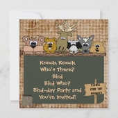 Einladung von Waldtieren zum Geburtstag (Vorderseite)
