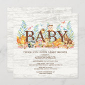 Einladung von Waldtieren zur neutralen Kinderdusch (Vorne/Hinten)