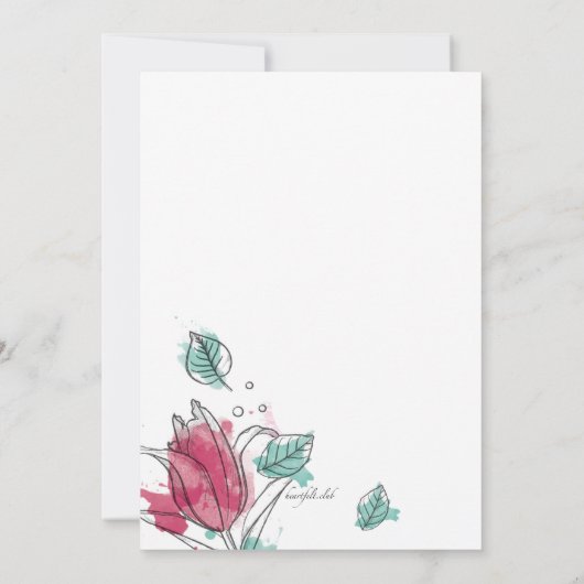 Einladung von Wasserfarben (Rückseite)