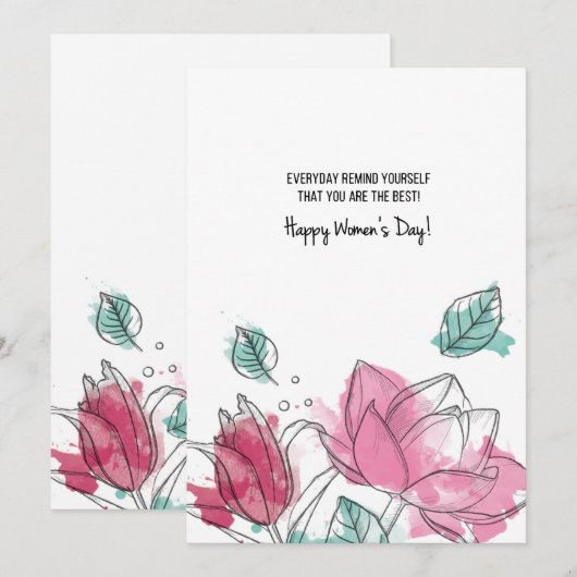 Einladung von Wasserfarben (Vorne/Hinten)