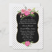 Einladung von Wasserfarben-Peonies und -Punkten (Vorderseite)