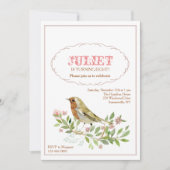 Einladung von Wasserfarben-Vögeln (Vorderseite)