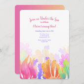 Einladung von Wasserfarbenkorallen (Vorne/Hinten)