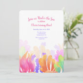 Einladung von Wasserfarbenkorallen (Stehend Vorderseite)