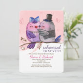 Einladung von Watercolor Bird Couple (Stehend Vorderseite)