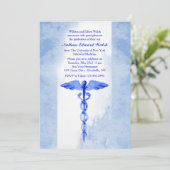 Einladung von Watercolor Caduceus (Stehend Vorderseite)
