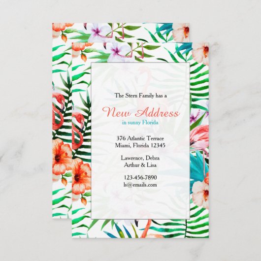 Einladung von Watercolor Flamingos (Vorne/Hinten)