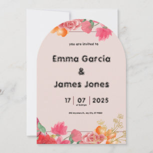 Einladung von Watercolor Red Wedding
