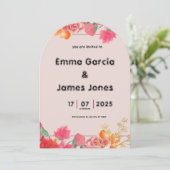 Einladung von Watercolor Red Wedding (Stehend Vorderseite)