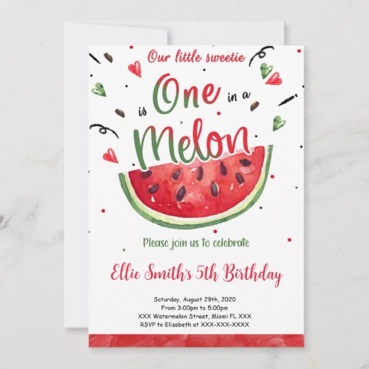 Einladung von Watermelon (Vorderseite)