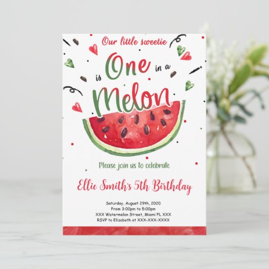 Einladung von Watermelon (Stehend Vorderseite)